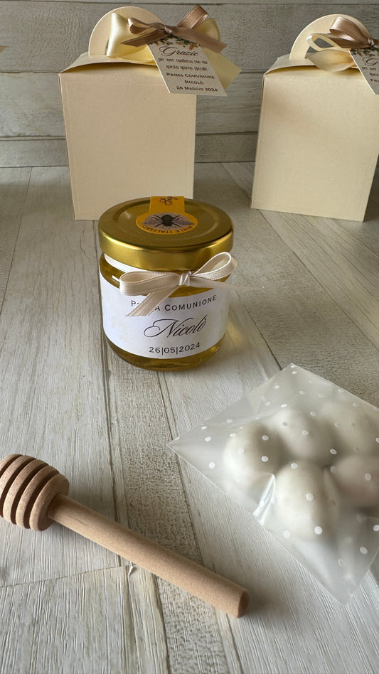 Bomboniera con Miele Personalizzato – Comunione & Cresima