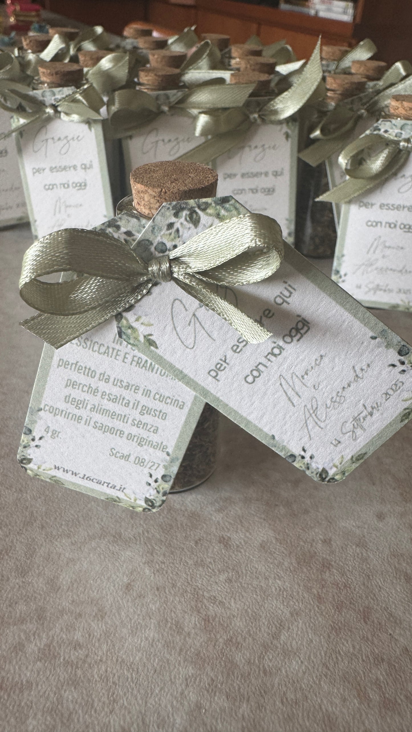 Segnaposto con spezie in provetta personalizzata Matrimonio&Nozze