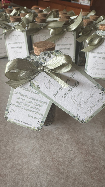 Segnaposto con spezie in provetta personalizzata Matrimonio&Nozze