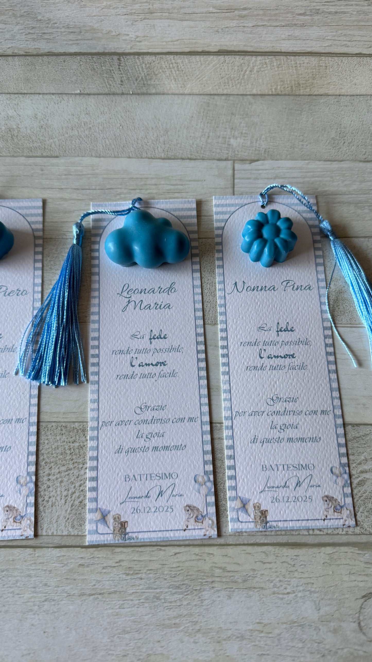 Segnaposto Battesimo – Segnalibro con Profumatore in Cera di Soia Tema Natura