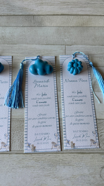 Segnaposto Battesimo – Segnalibro con Profumatore in Cera di Soia Tema Natura