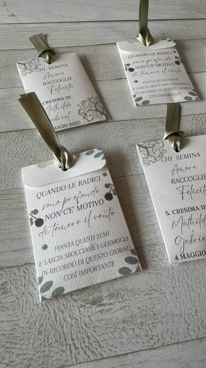 Segnaposto Comunione e Cresima - Bustina Semi Prato Fiorito