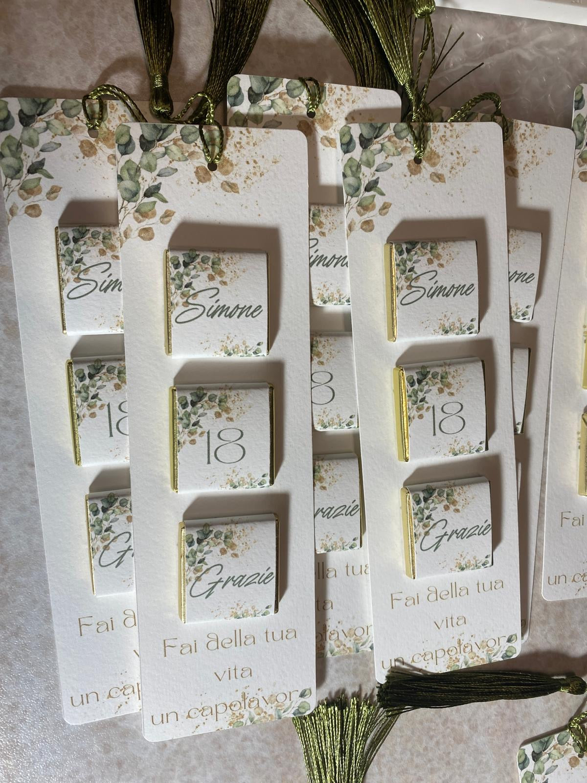 Segnaposto Diciottesimo - Segnalibro con Cioccolatini Personalizzati