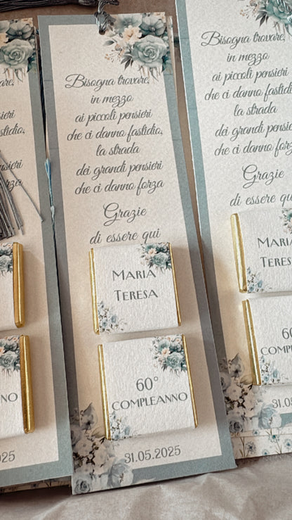 Segnaposto Compleanno - Segnalibro con Cioccolatini Personalizzati