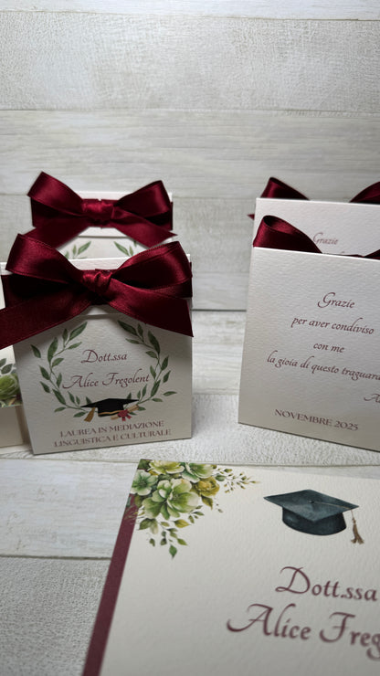Porta confetti a bustina personalizzata Laurea
