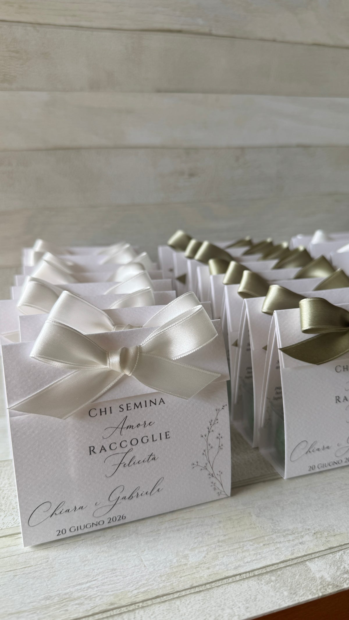 Porta confetti Nozze con Bustina Semi Prato Fiorito e aforisma - Personalizzabile