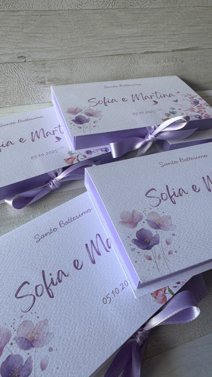 Bomboniera Battesimo – Cofanetto a Libro con Set di 3 Spezie