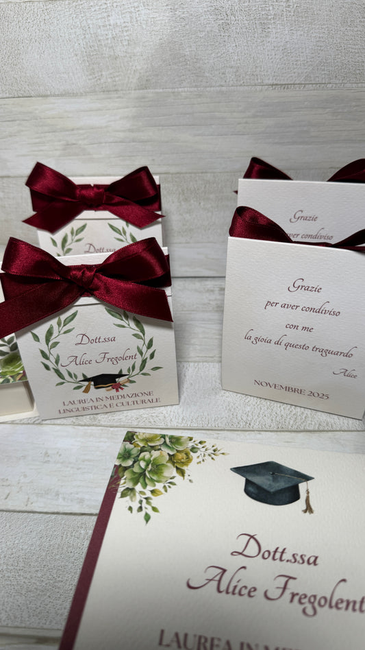 Porta confetti a bustina personalizzata Laurea