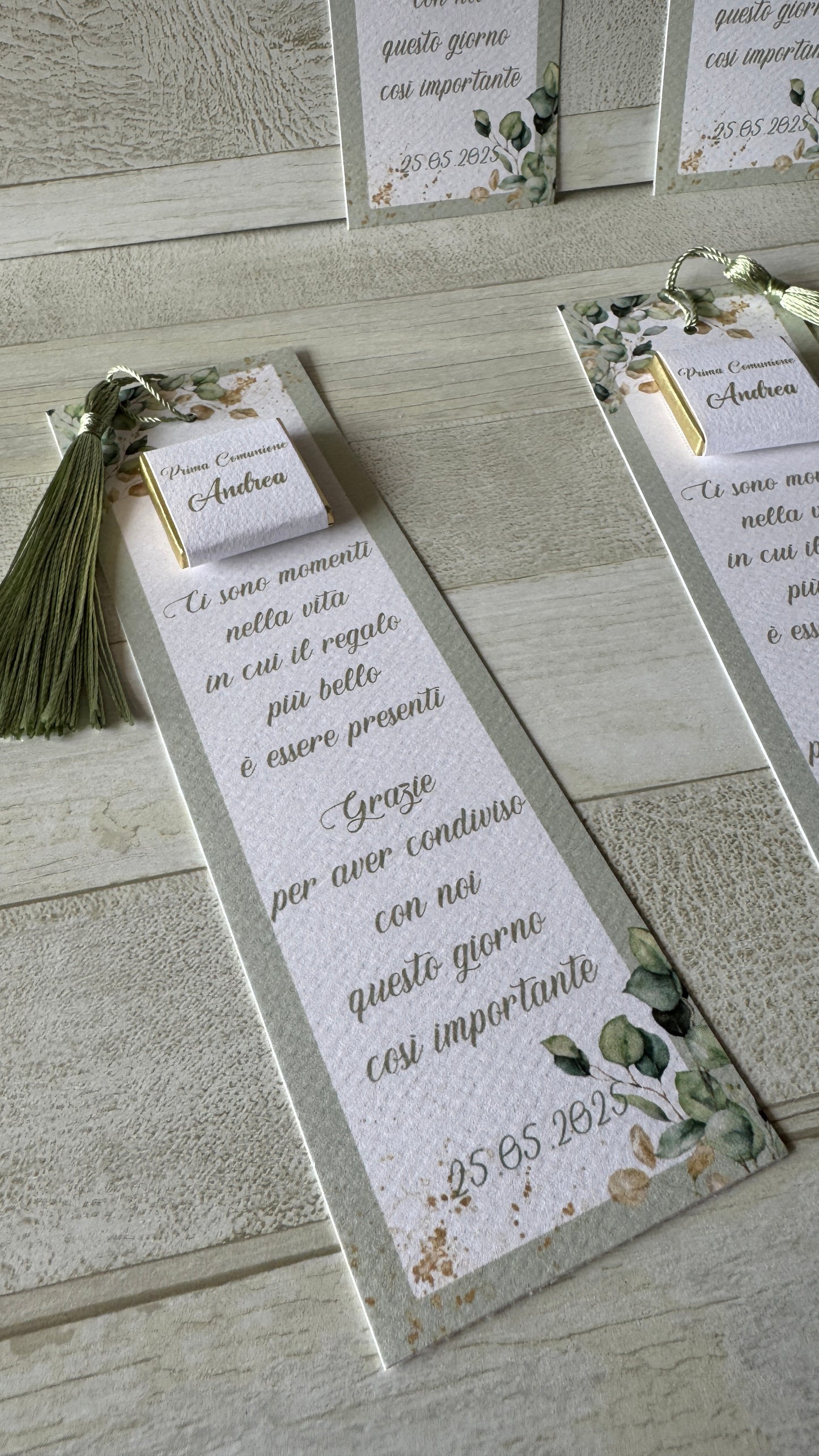 Segnaposto Comunione e Cresima - Segnalibro con Cioccolatini Personalizzati