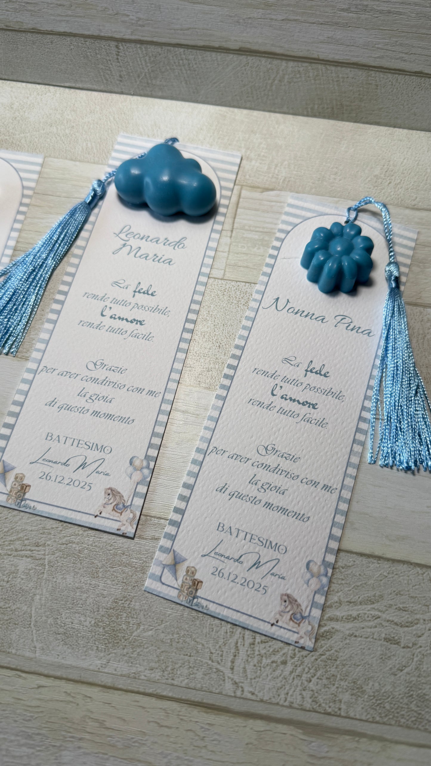 Segnaposto Battesimo – Segnalibro con Profumatore in Cera di Soia Tema Natura