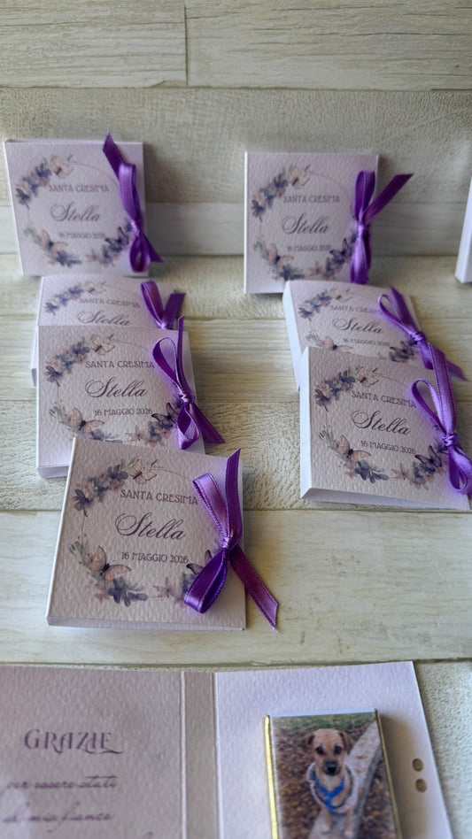 Cioccolatini Comunione e Cresima - Mini Libretto con Cioccolatino Personalizzato