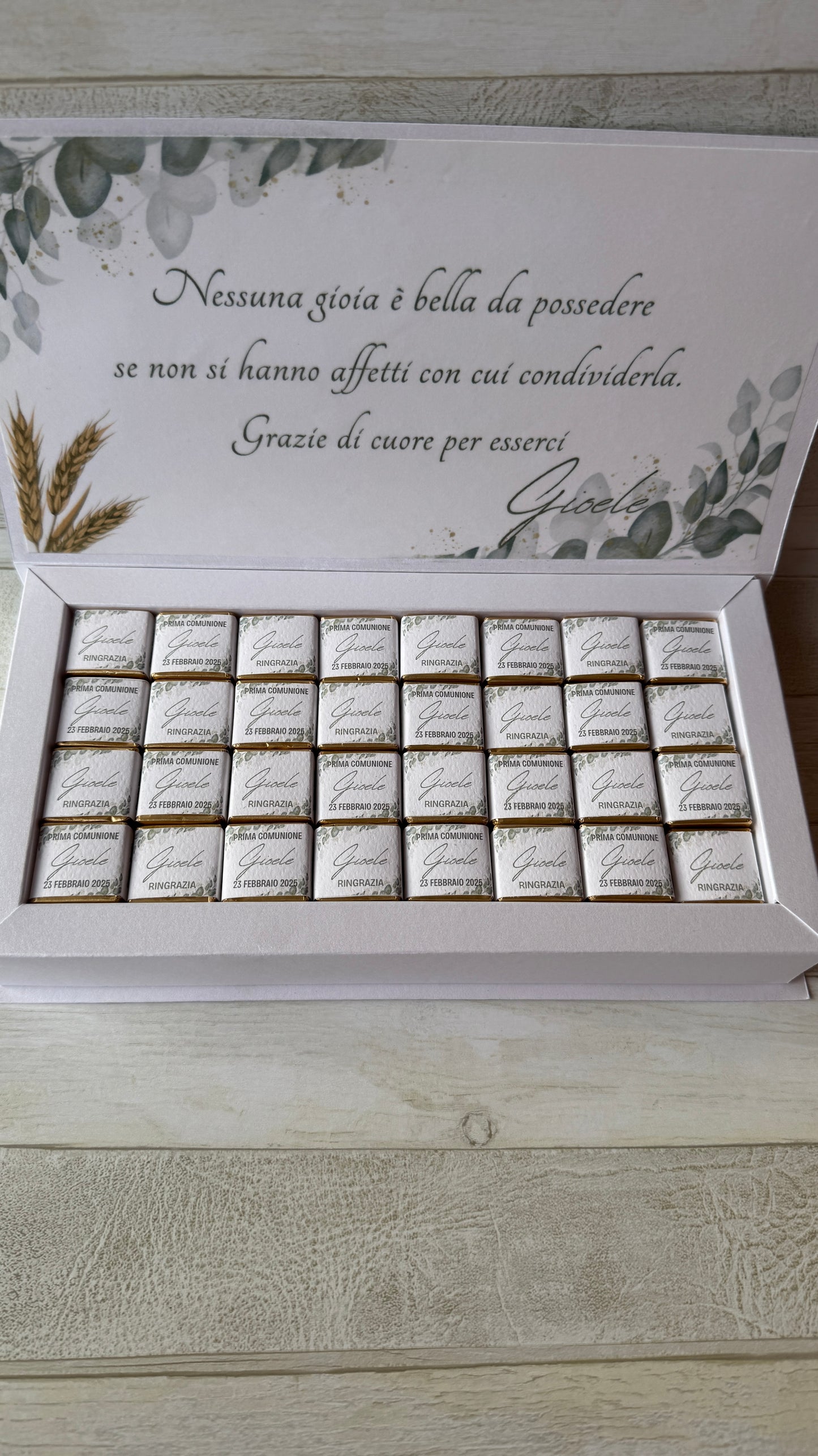 Cioccolatini Comunione e Cresima – Cofanetto a libro degustazione (64 cremini)