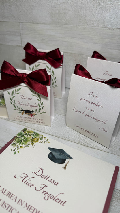 Porta confetti a bustina personalizzata Laurea