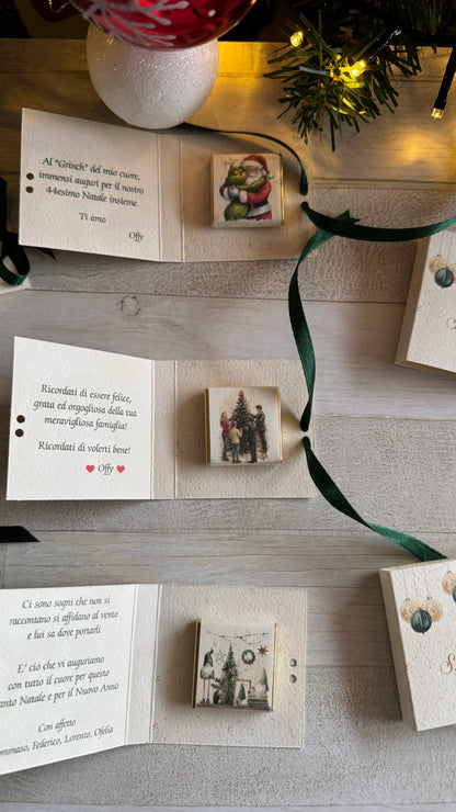 Cioccolatini Natale - Mini Libretto con Cioccolatino Personalizzato