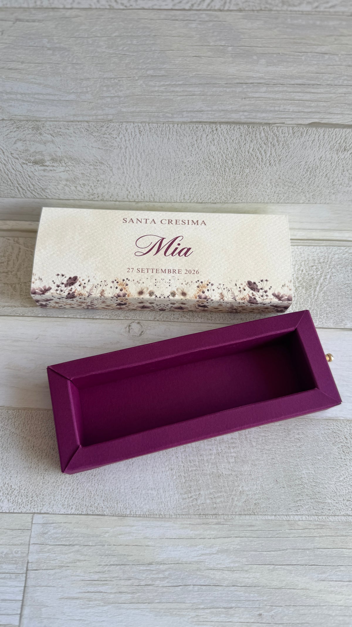 Porta confetti Comunione e Cresima – Scatola a Scorrimento Degustazione (5 Confetti)
