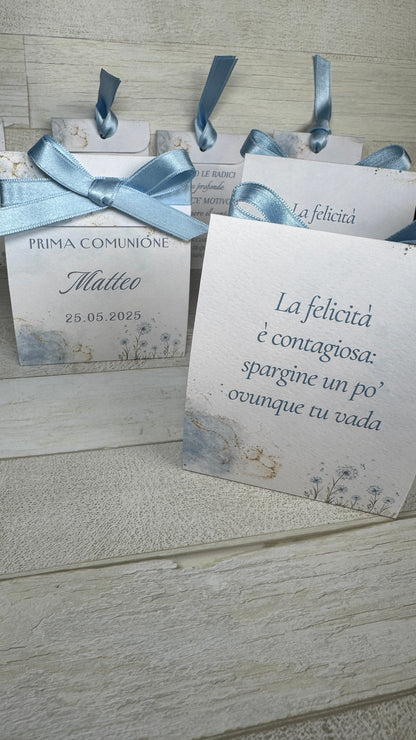 Porta confetti a bustina personalizzata Comunione & Cresima