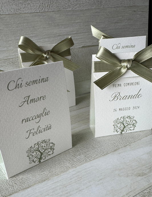 Porta confetti a bustina personalizzata Comunione-Cresima