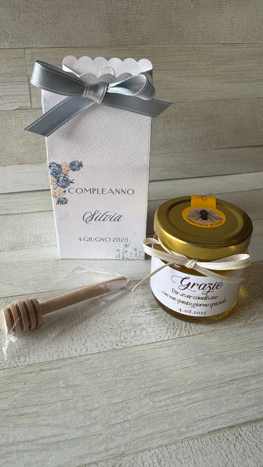 Bomboniera con Miele Personalizzato in confezione "Milk Box"