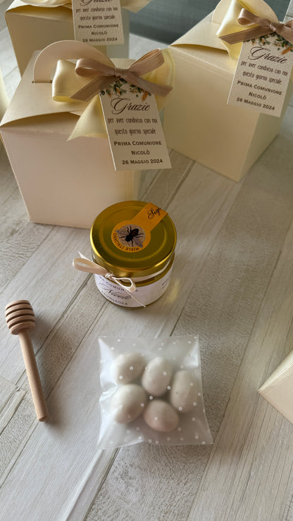 Bomboniera con Miele Personalizzato – Comunione & Cresima