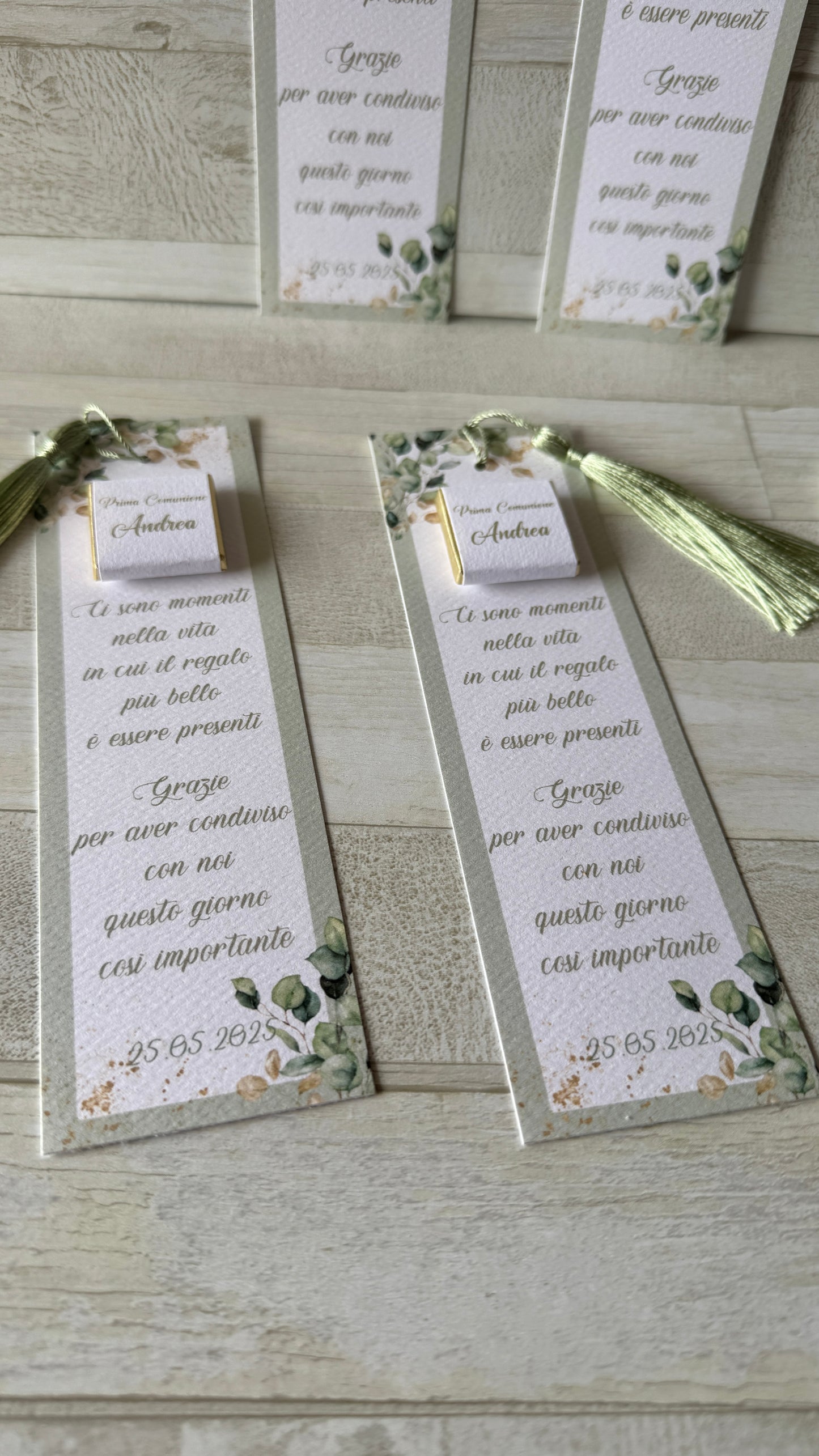 Segnaposto Comunione e Cresima - Segnalibro con Cioccolatini Personalizzati