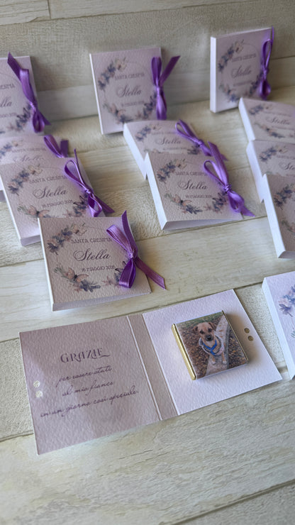 Cioccolatini Comunione e Cresima - Mini Libretto con Cioccolatino Personalizzato
