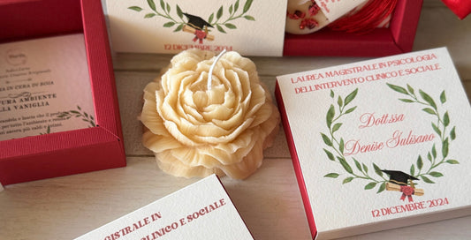 Cofanetto a Scorrimento Personalizzato per Laurea con Candela Profumata in Cera di Soia