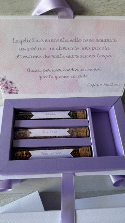 Bomboniera Battesimo – Cofanetto a Libro con Set di 3 Spezie