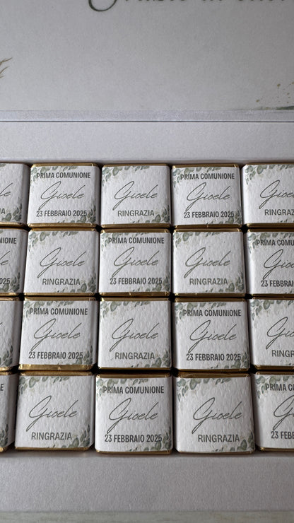 Cioccolatini Comunione e Cresima – Cofanetto a libro degustazione (64 cremini)
