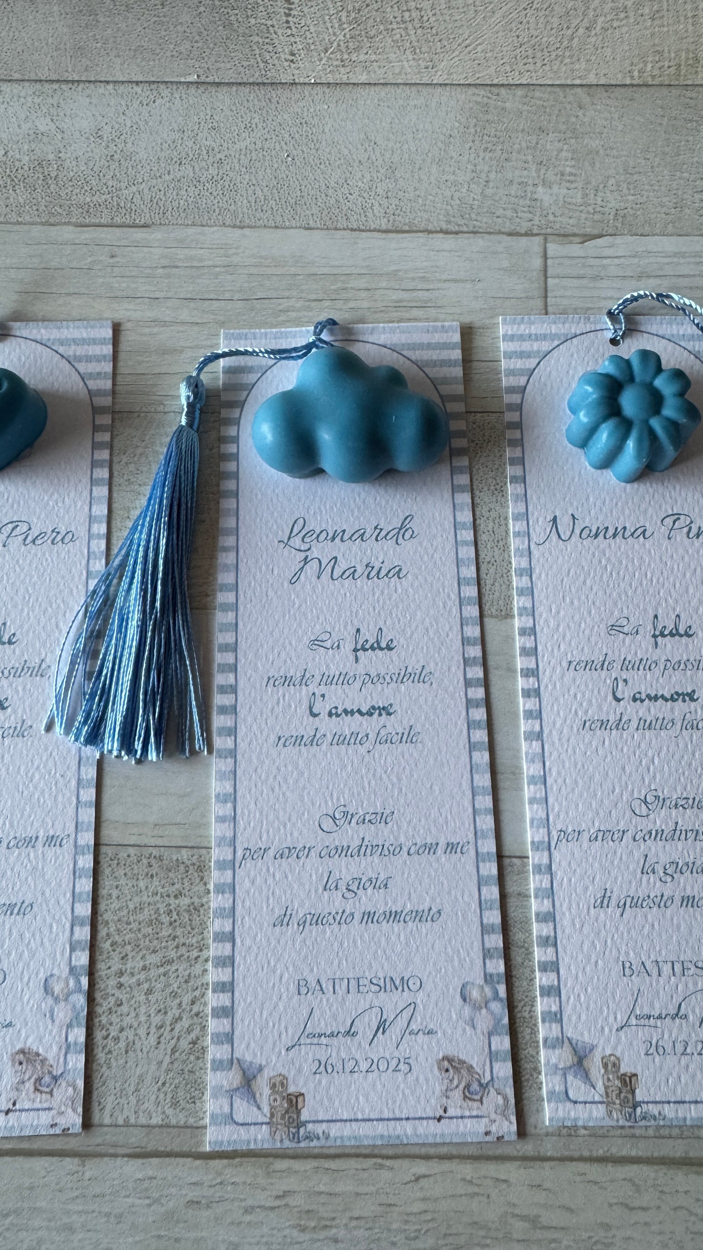 Segnaposto Battesimo – Segnalibro con Profumatore in Cera di Soia Tema Natura