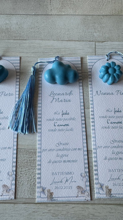 Segnaposto Battesimo – Segnalibro con Profumatore in Cera di Soia Tema Natura