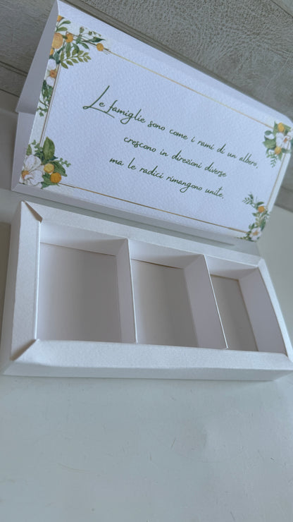 Porta confetti in scatola degustazione personalizzabile - (cm 15x6x2)