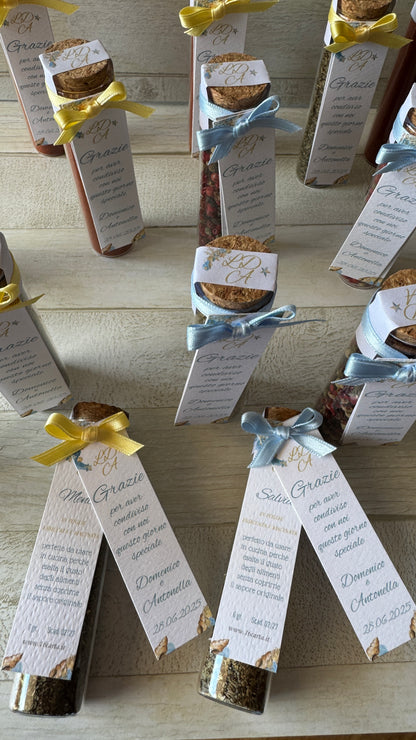 Segnaposto Matrimonio – Provetta Grande in Vetro con Spezie