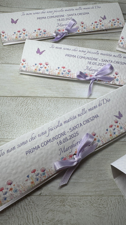 Bomboniera Comunione e Cresima con Matita Seminabile – Astuccio Pieghevole