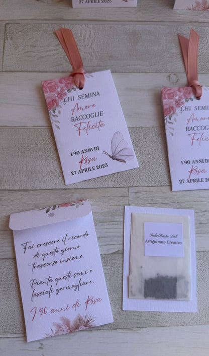 Segnaposto Compleanno – Bustina Semi Fiori personalizzata