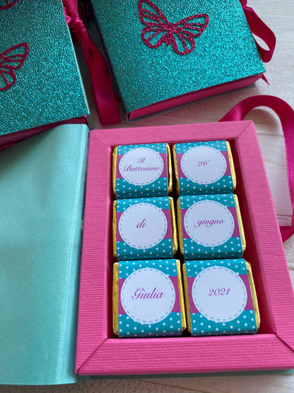 Scatola con cioccolatini personalizzabile - 25x25mm