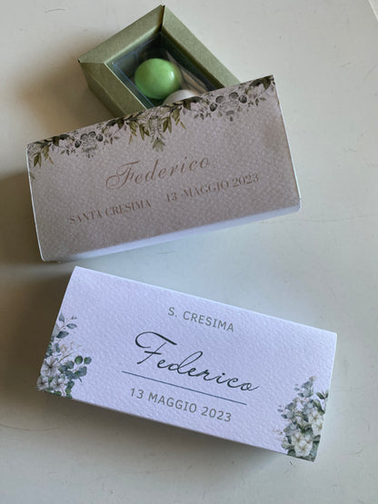 Porta confetti in scatola degustazione personalizzabile - (cm 14x3x2)