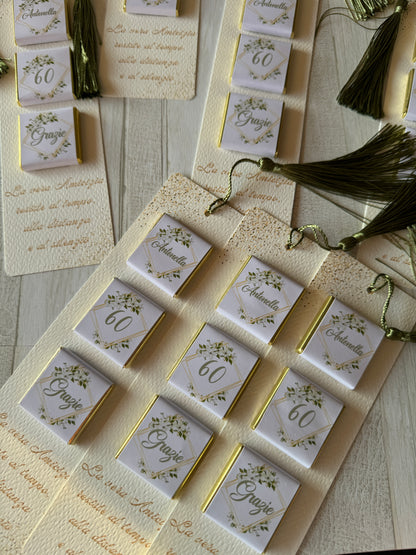 Segnaposto Compleanno - Segnalibro con Cioccolatini Personalizzati