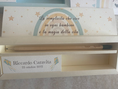 Cofanetto regalo personalizzato per Battesimo&Nascita con Matita Seminabile