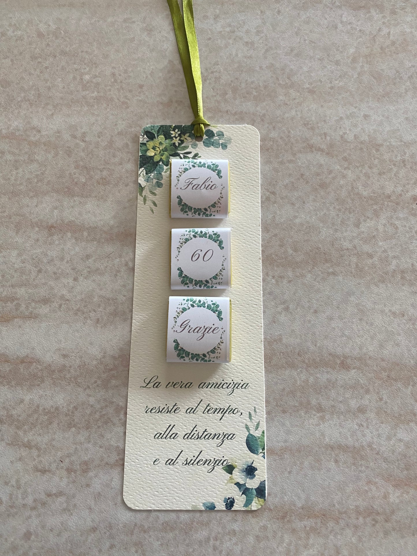 Segnaposto Compleanno - Segnalibro con Cioccolatini Personalizzati