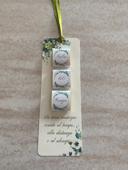 Segnaposto Compleanno - Segnalibro con Cioccolatini Personalizzati