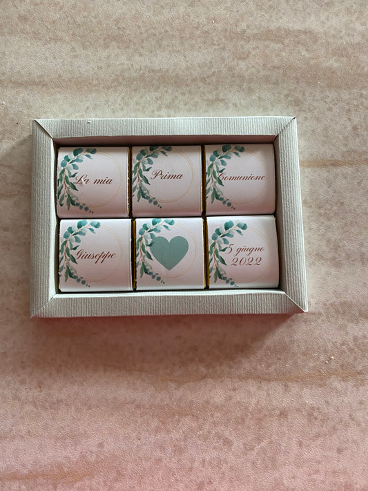 Scatola con cioccolatini personalizzabile - 33x33mm