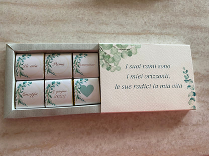 Cioccolatini Comunione e Cresima – Cofanetto a Scorrimento Personalizzabile (33 × 33 mm)