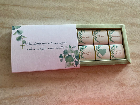 Scatola con cioccolatini personalizzabile - 33x33mm