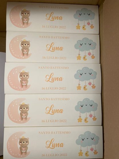 Cofanetto regalo personalizzato per Battesimo porta matita