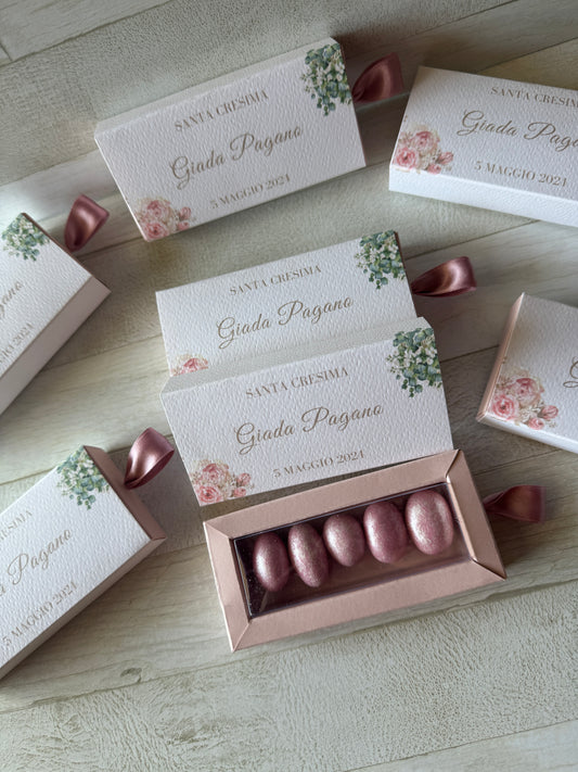 Porta confetti in scatola degustazione personalizzabile - (cm 9x3x2)