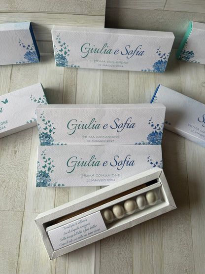 Cofanetto regalo personalizzato per Comunione-Cresima con Matita Seminabile e Confetti