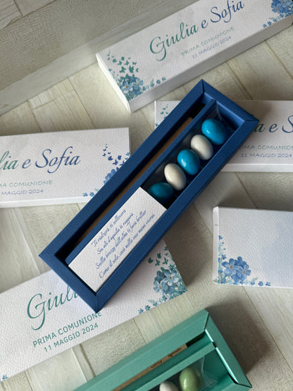 Cofanetto regalo personalizzato per Comunione-Cresima con Matita Seminabile e Confetti