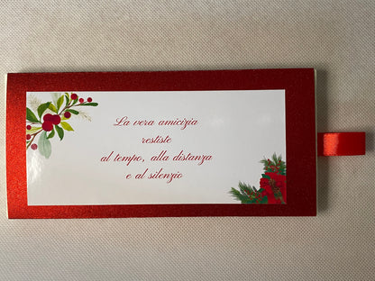 Cofanetto regalo Natale con cioccolatini personalizzati e matita seminabile