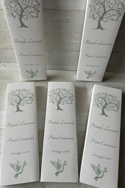 Cofanetto regalo personalizzato con Segnalibro e Matita Seminabile per Comunione-Cresima