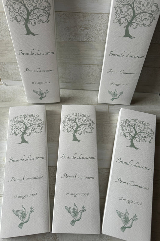 Cofanetto regalo personalizzato con Segnalibro e Matita Seminabile per Comunione-Cresima